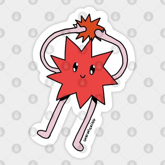 Silly Little Guy | Red Sticker Version Sticker by ghostieking